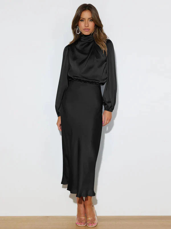 Product Image for Stilla | Elegante Festkjoler med Lange Ærmer, Sort / M
