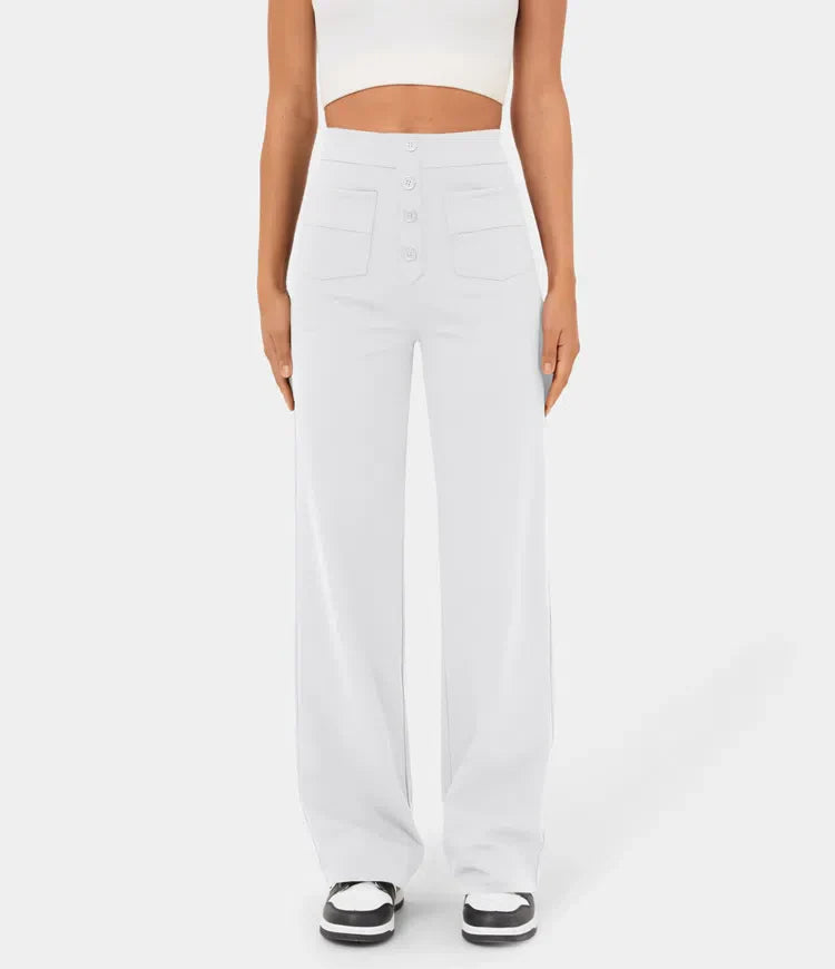 Product Image for Stilla | Elastische Broek Met Hoge Taille, Hvid / M (40-42)