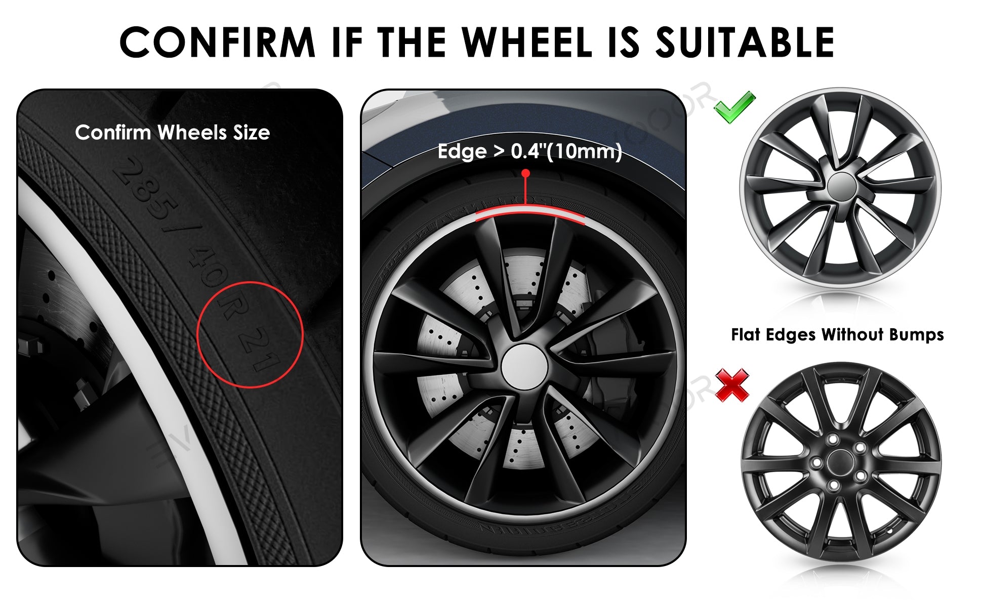 Aluminum Alloy Tesla Wheel Rim Protectors for All Models 3/Y/S/X (4 PCS)  (2012-2023)