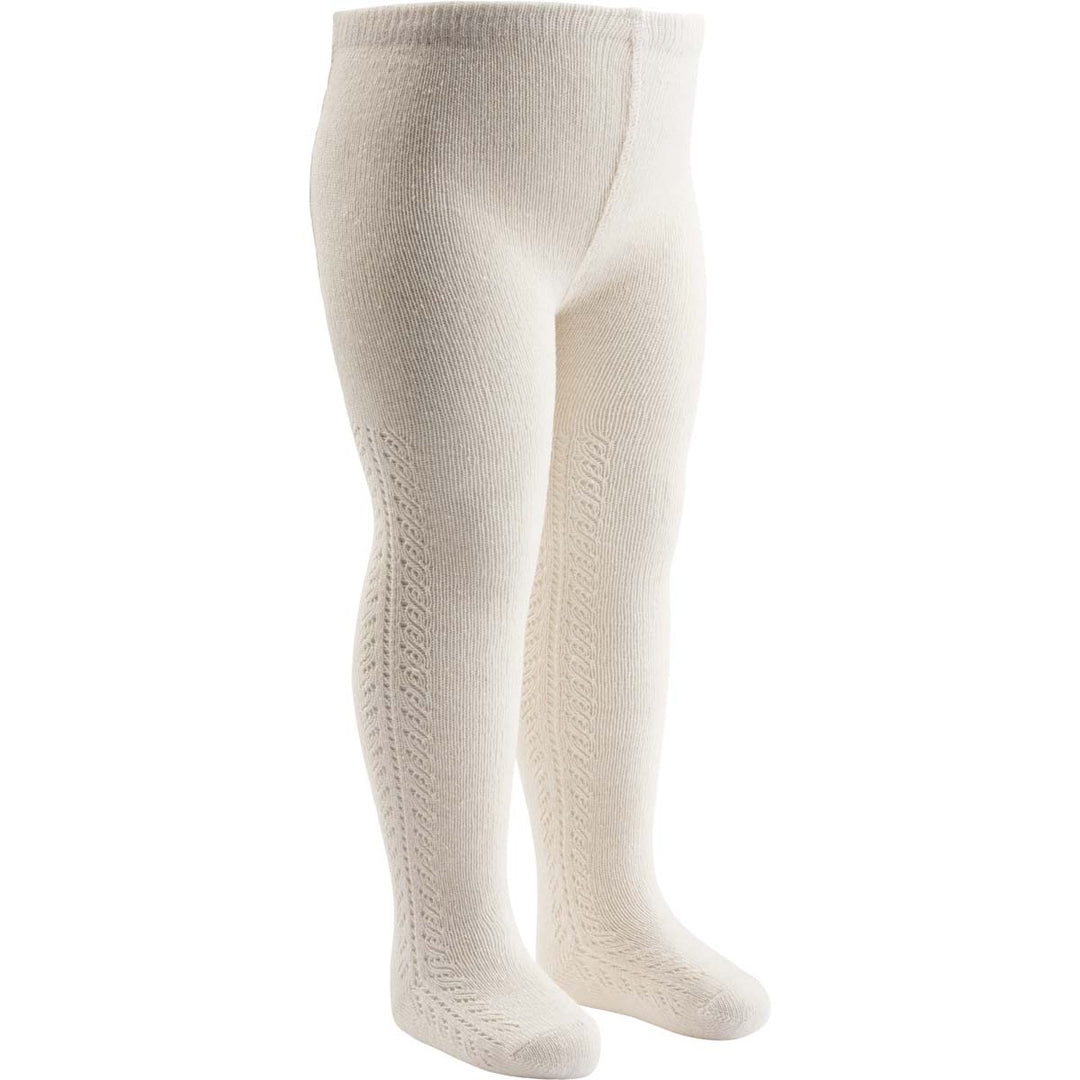 White U Cable Wool Tights, Women