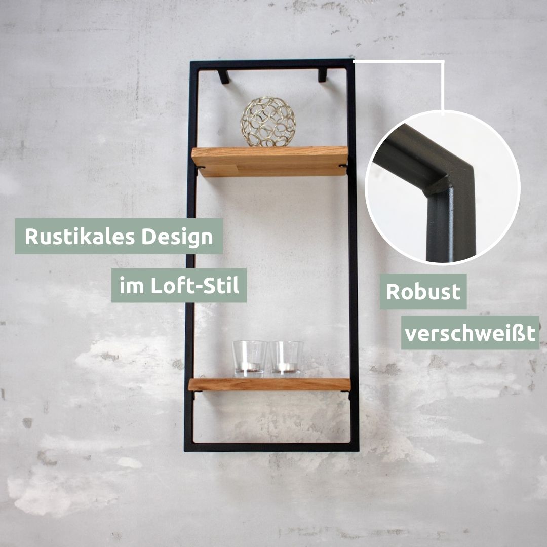 schwarz Wandregale von gerahmt holz4home® in 4-tlg.