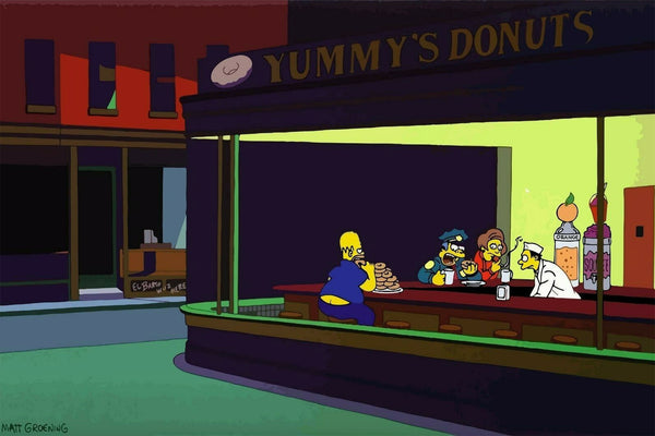 Nighthawks vu dans les Simpsons