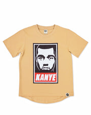 Rapper kanye west baby hip hop tee in tan brown