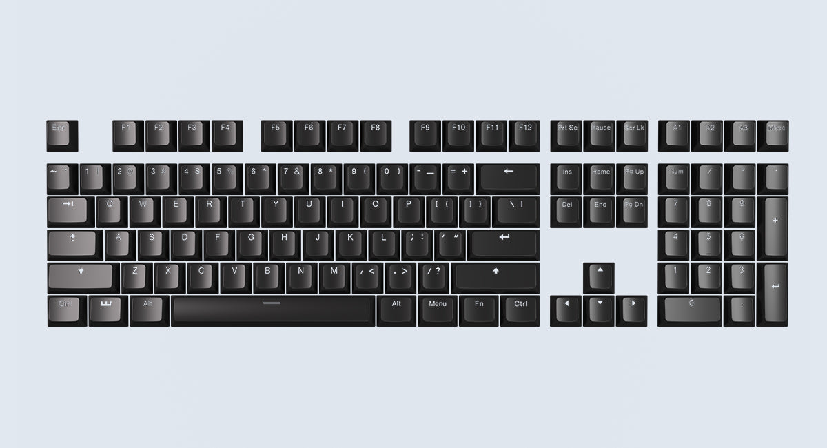 Wooting Double Shot PBT Backlit Keycap Set - Just Black