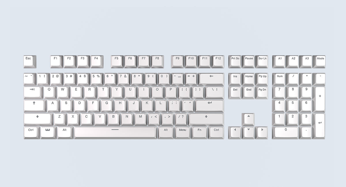 Wooting Double Shot PBT Backlit Keycap Set - Just White