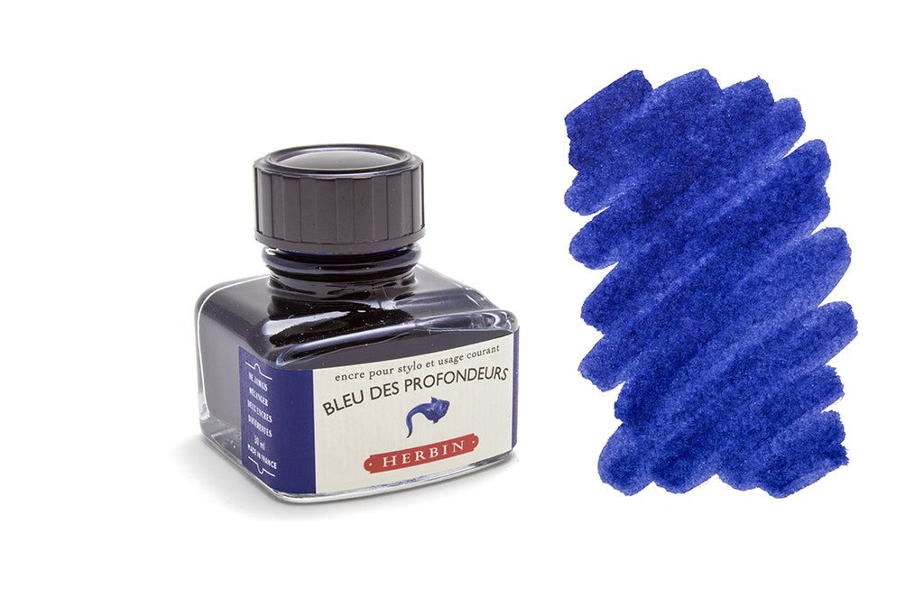 Jacques Herbin - Ref 11514T - Writing Ink for Fountain Pens & Rollerball  Pens - Bleu Calanque - 10ml Bottle