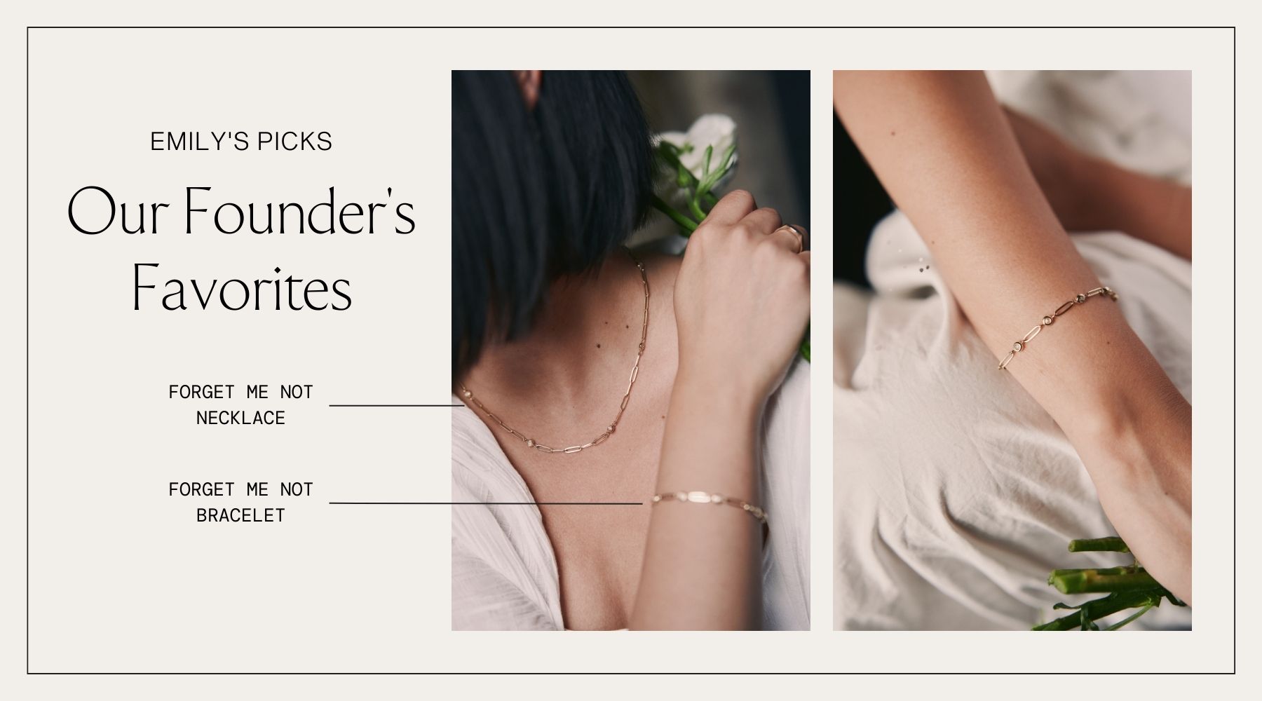 Our Founder's Favorites Forget Me Not Necklace Forget Me Not Bracelet