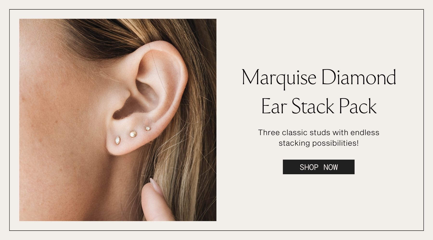 Marquise Diamond Stud Earring