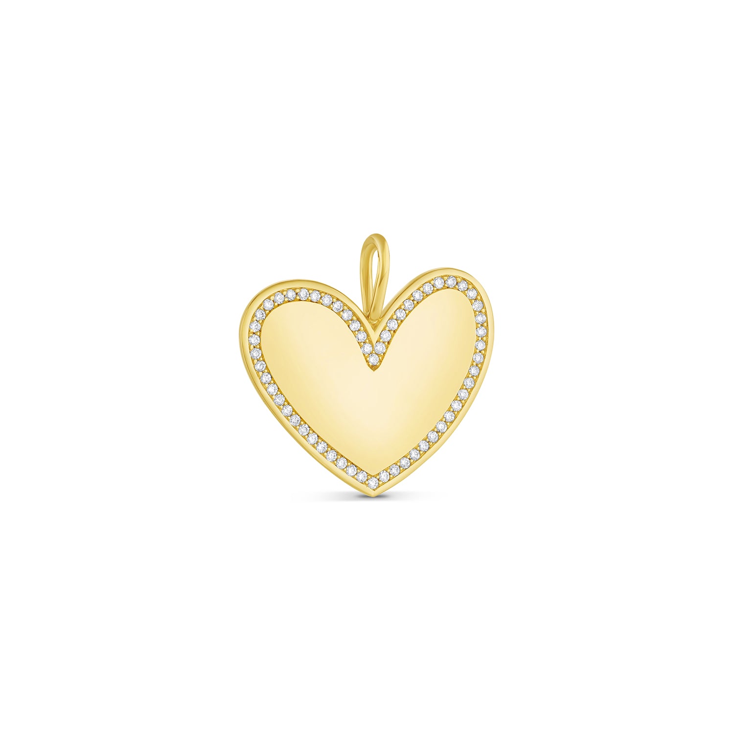 Extra Large Pavé Heart Charm | Consider The Wldflwrs 14 Karat Yellow Gold