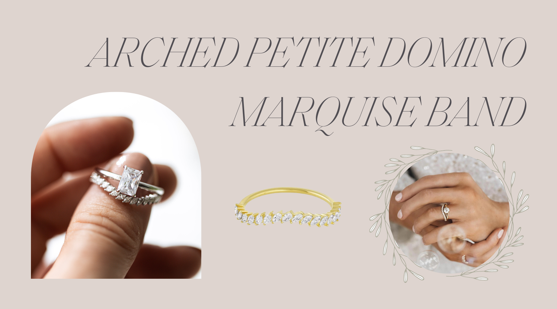 arched petite domino marquise band