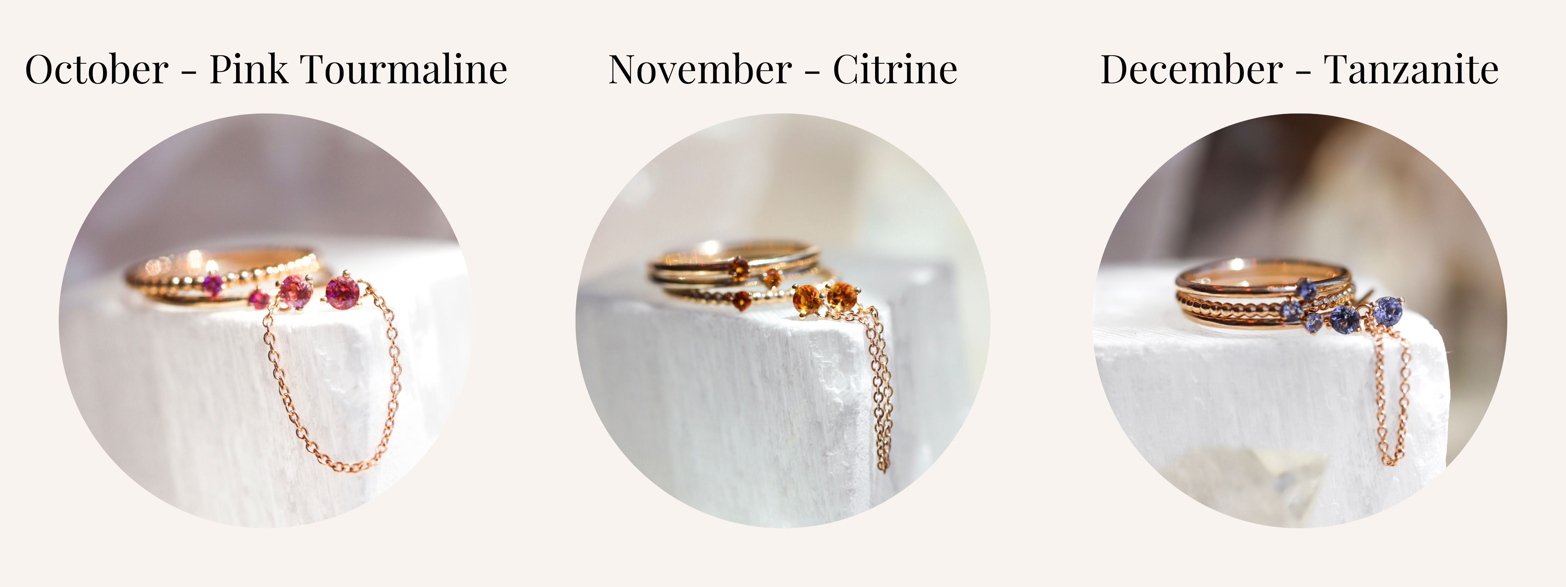 October November and December Birthstones