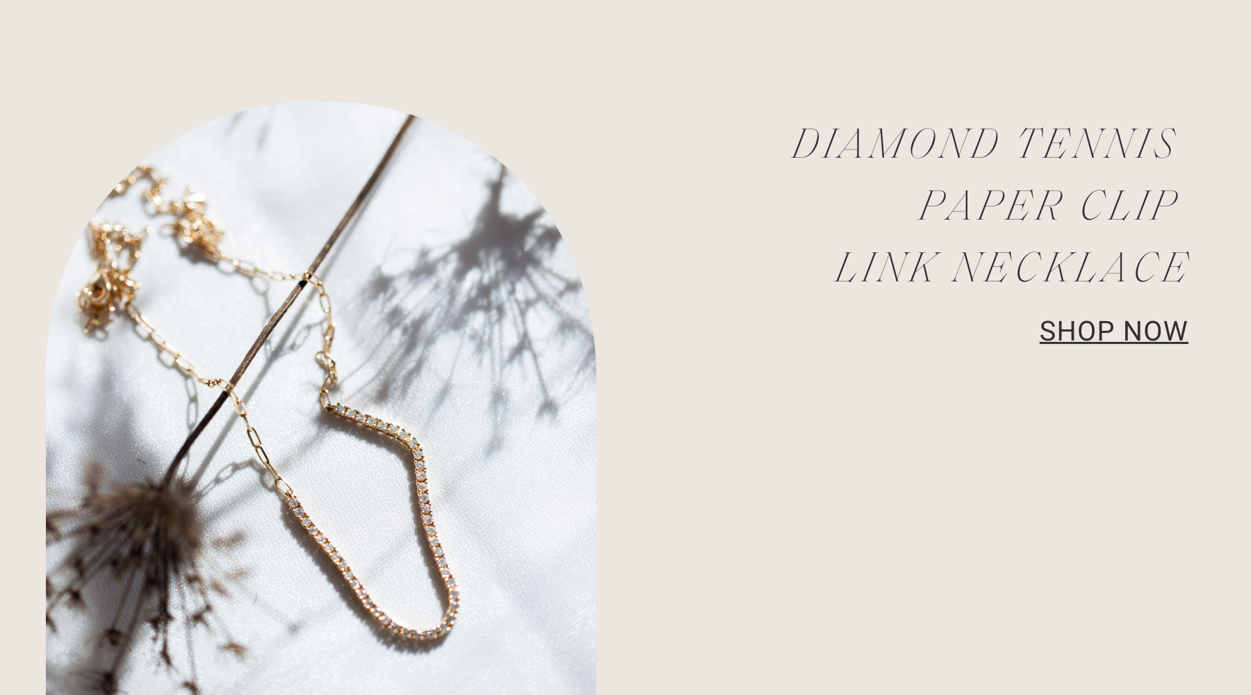 Diamond Tennis Paper Clip Link Necklace
