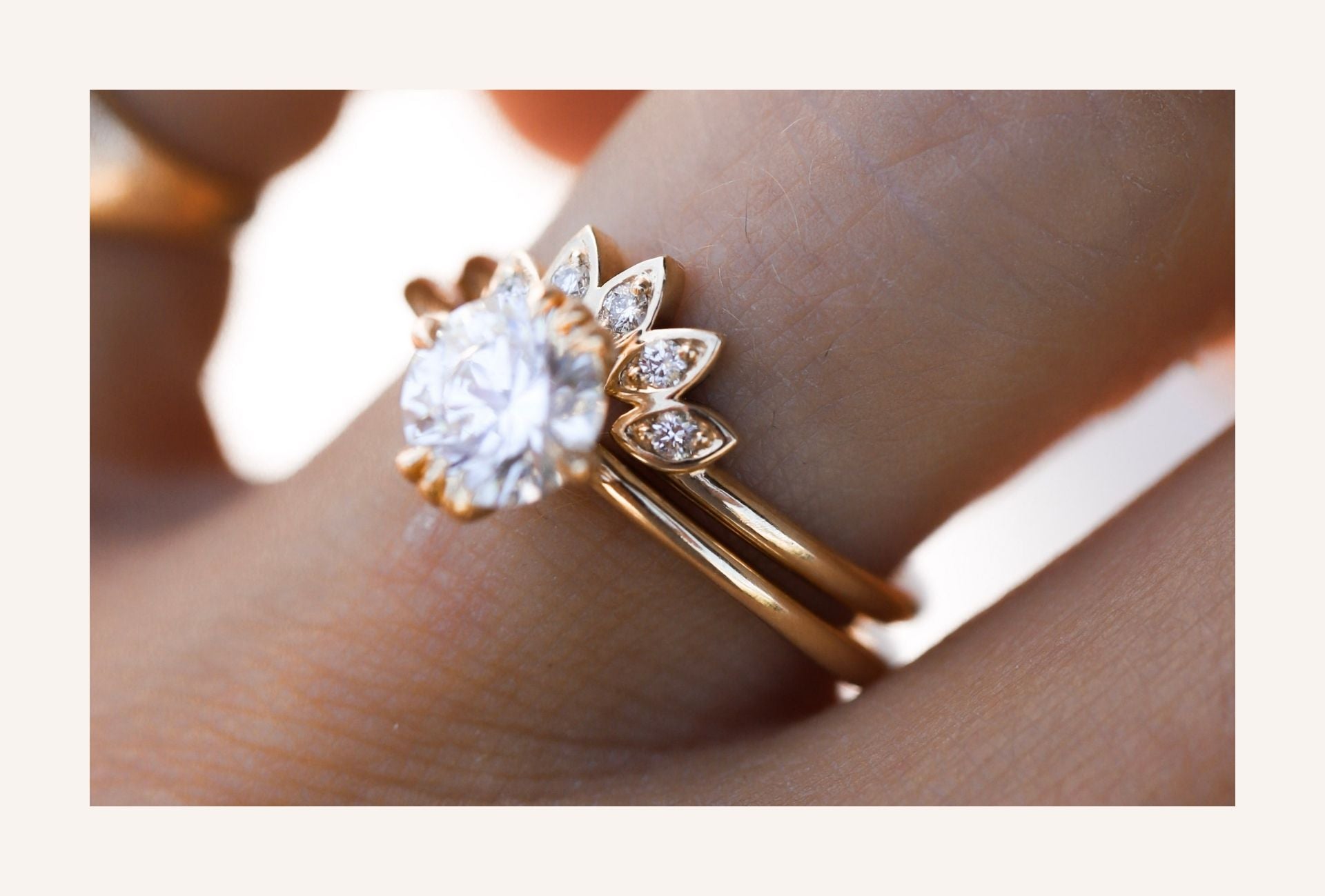 1 Carat Princess Cut Moissanite Engagement Ring Set Diamond Wedding Band  14k White Gold Art Deco Half Eternity