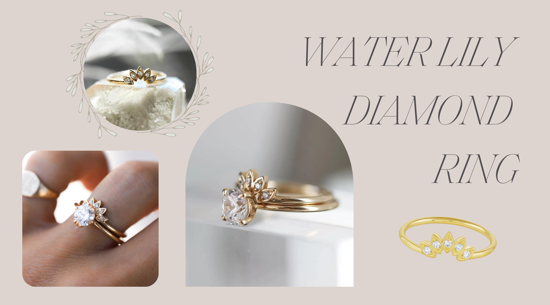 water lily diamond ring