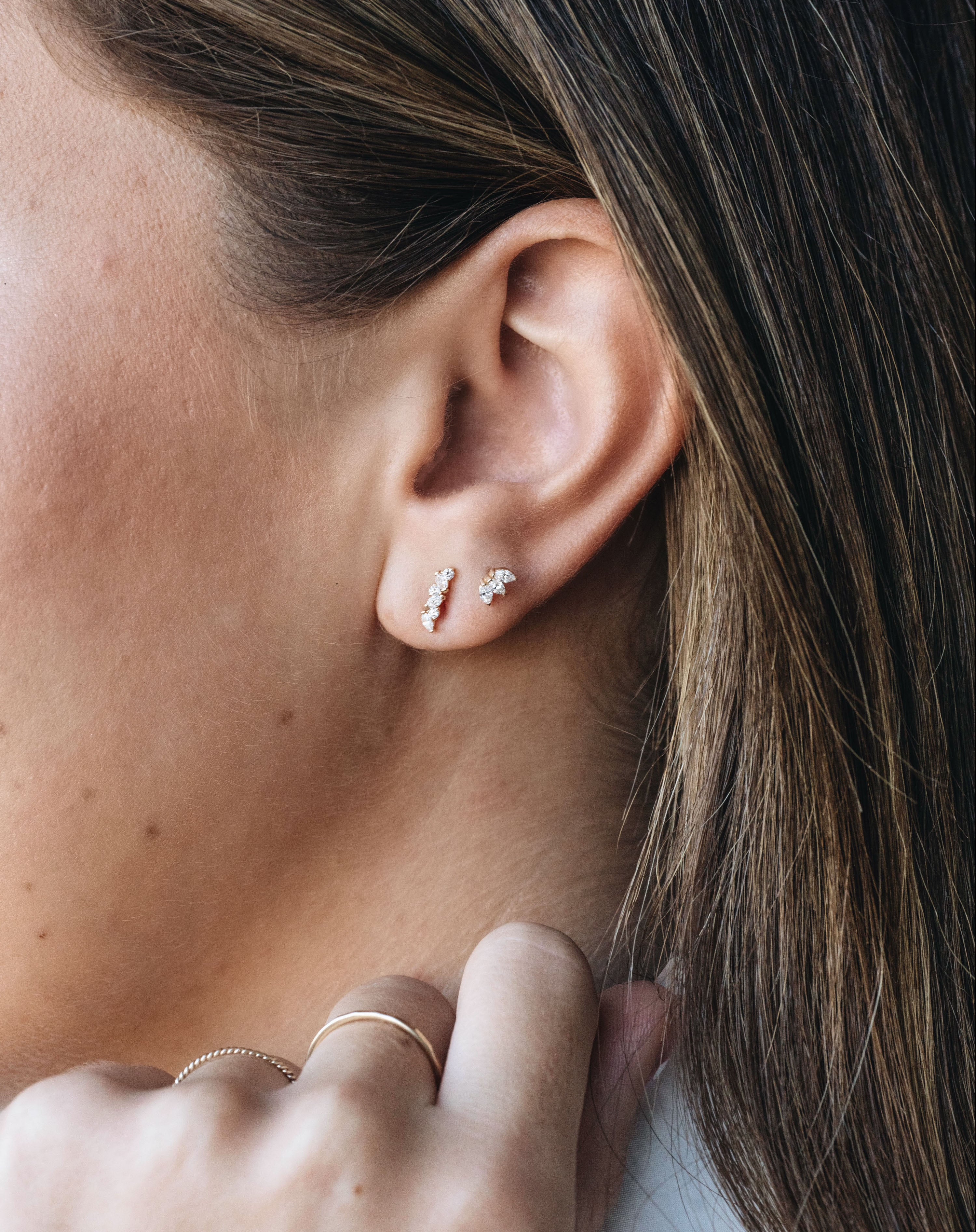 Marquise Fan Stud Earring