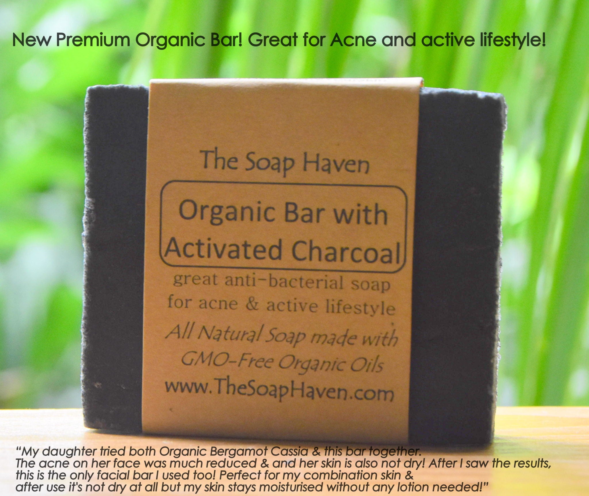 Premium Organic Activated Charcoal with Testimony of clean clear skin