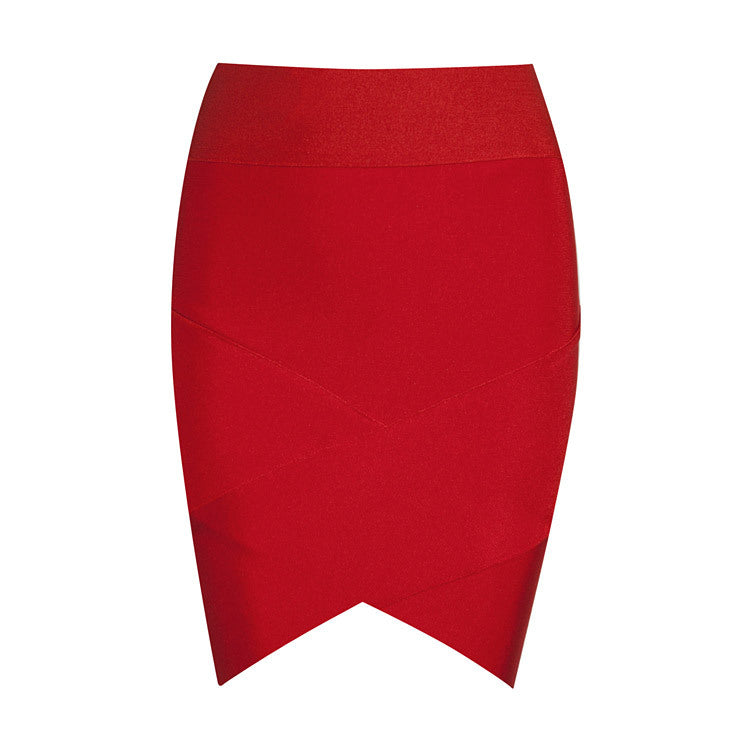 Solid Irregular Mini Bandage Skirt | THEGIRLSOUTFITS
