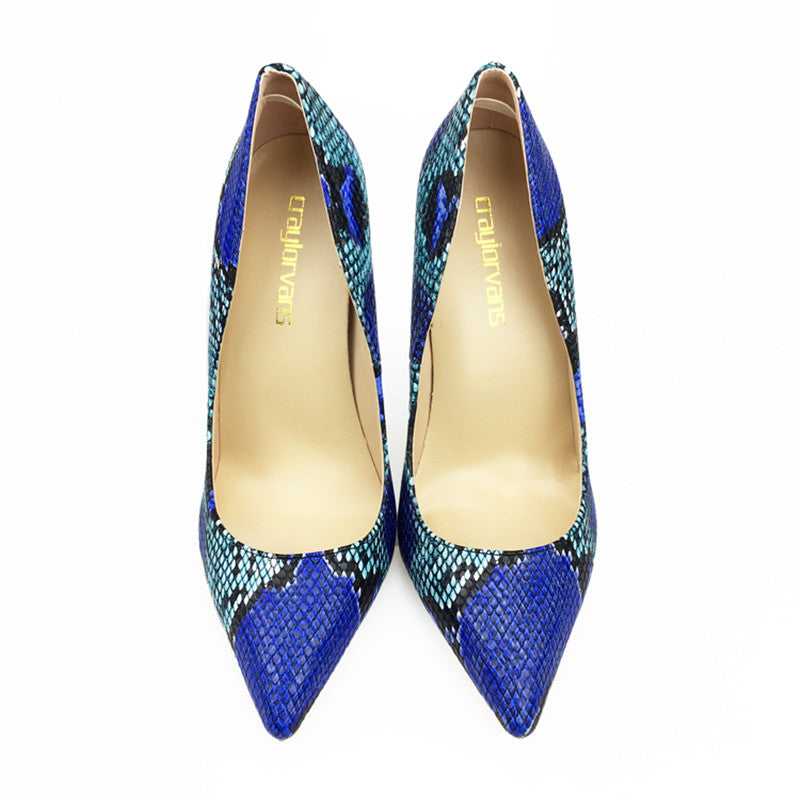 blue snake heels