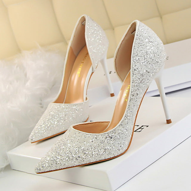 white shoes for ladies heels