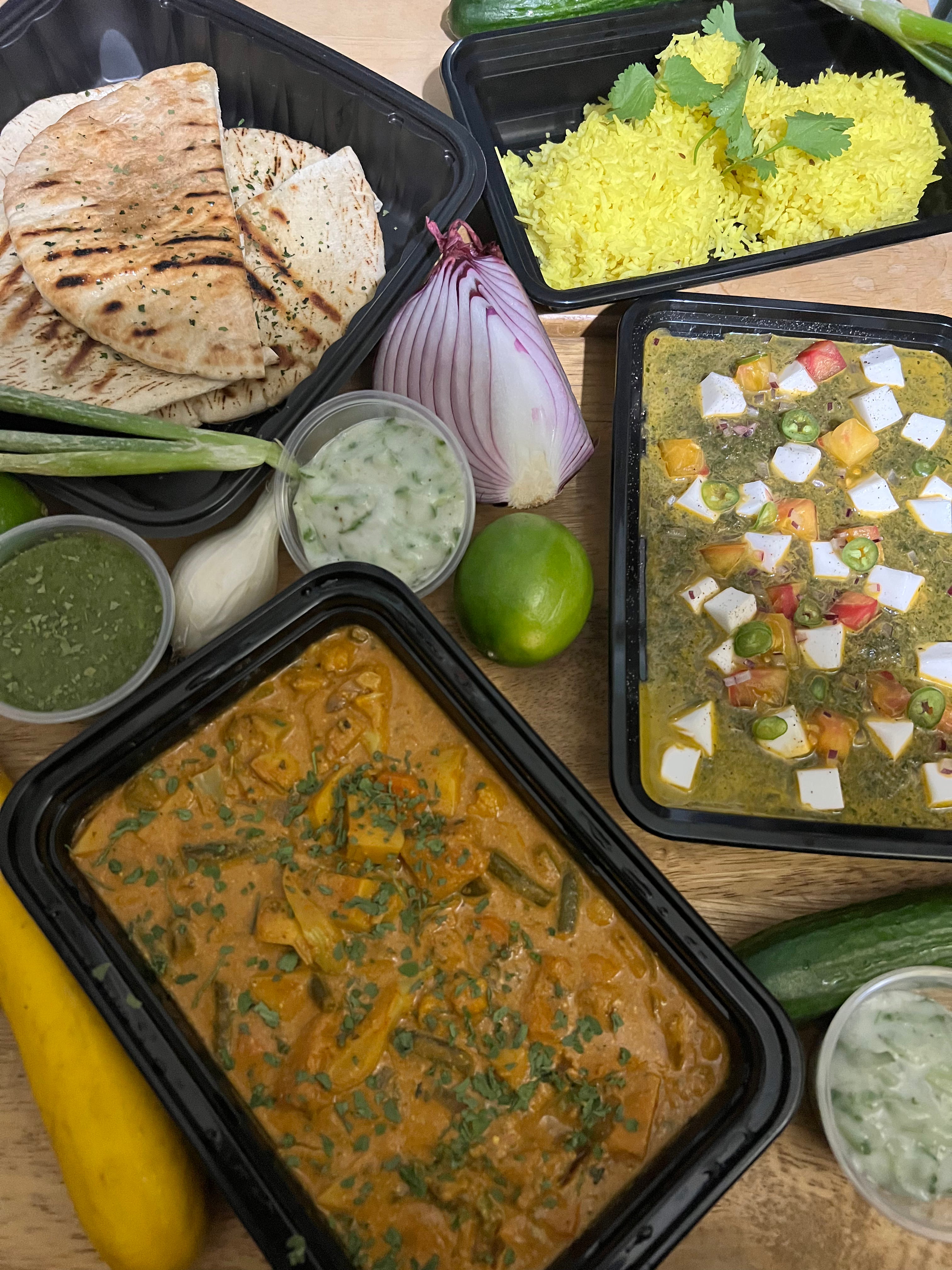 Authentic Indian Feast With Veggie Korma
