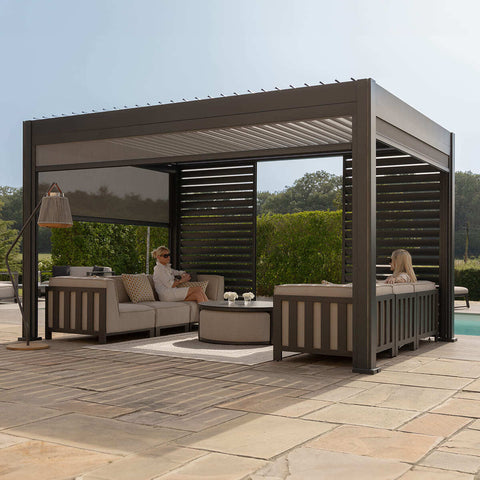 Maze Eden pergola with Louvres and privacy screens