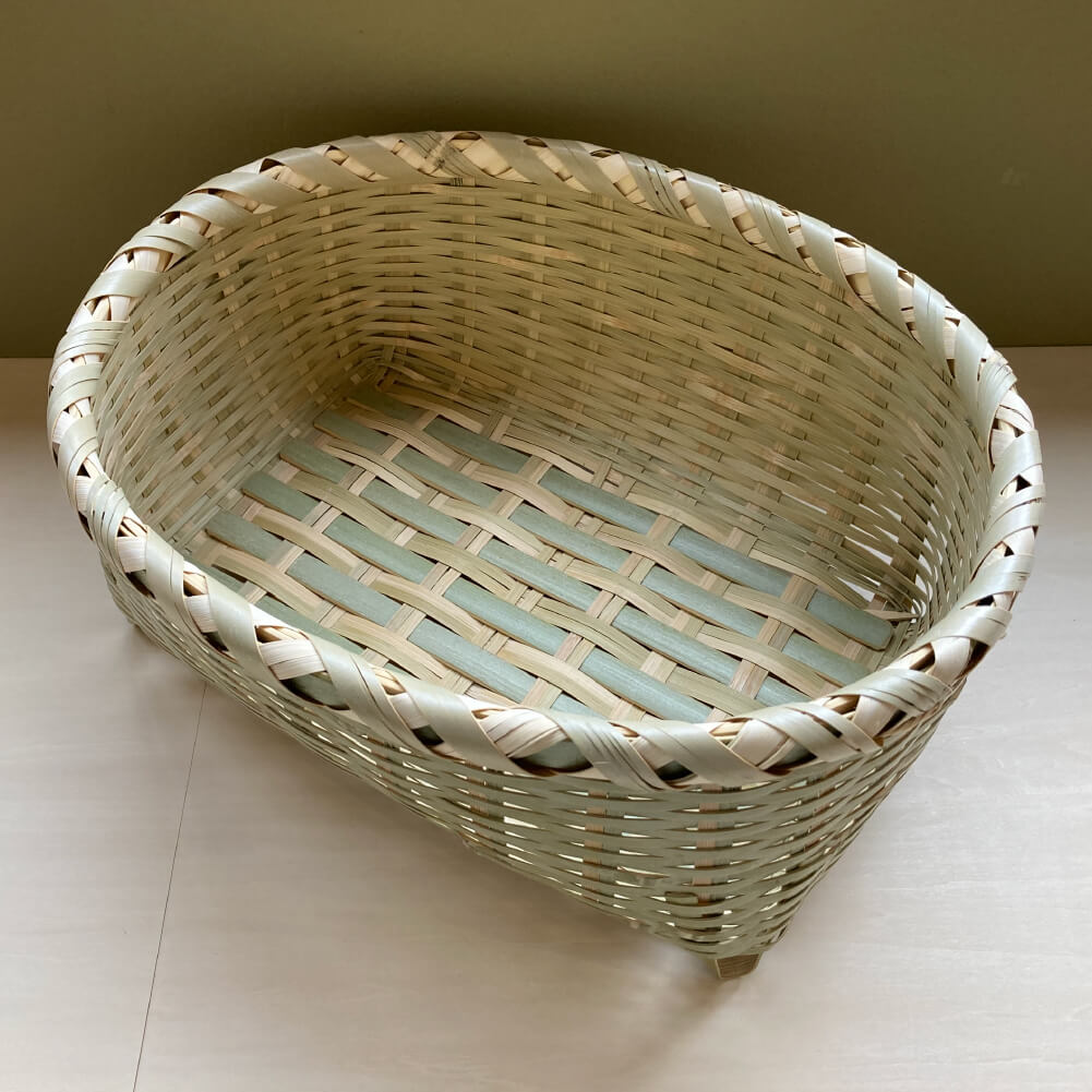 Nozomi basket with legs, bamboo basket, bamboo basket, made in Japan, display storage, square, multi-organization, tidy, free standing basket, natural bamboo kitchen, living room, bamboo work, tableware, gomakochi