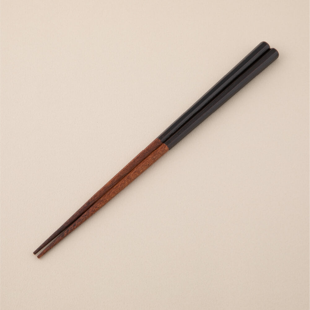 Atsuo Yamagishi Octagonal chopsticks Separately painted Lacquered Handmade Japanese food Tableware Chopsticks Ichiju Ichisai Wiped lacquer Akebono Negoro Black lacquer Vermillion lacquer Fine lacquer Tableware Wooden Fukui Prefecture Luxury Fashionable