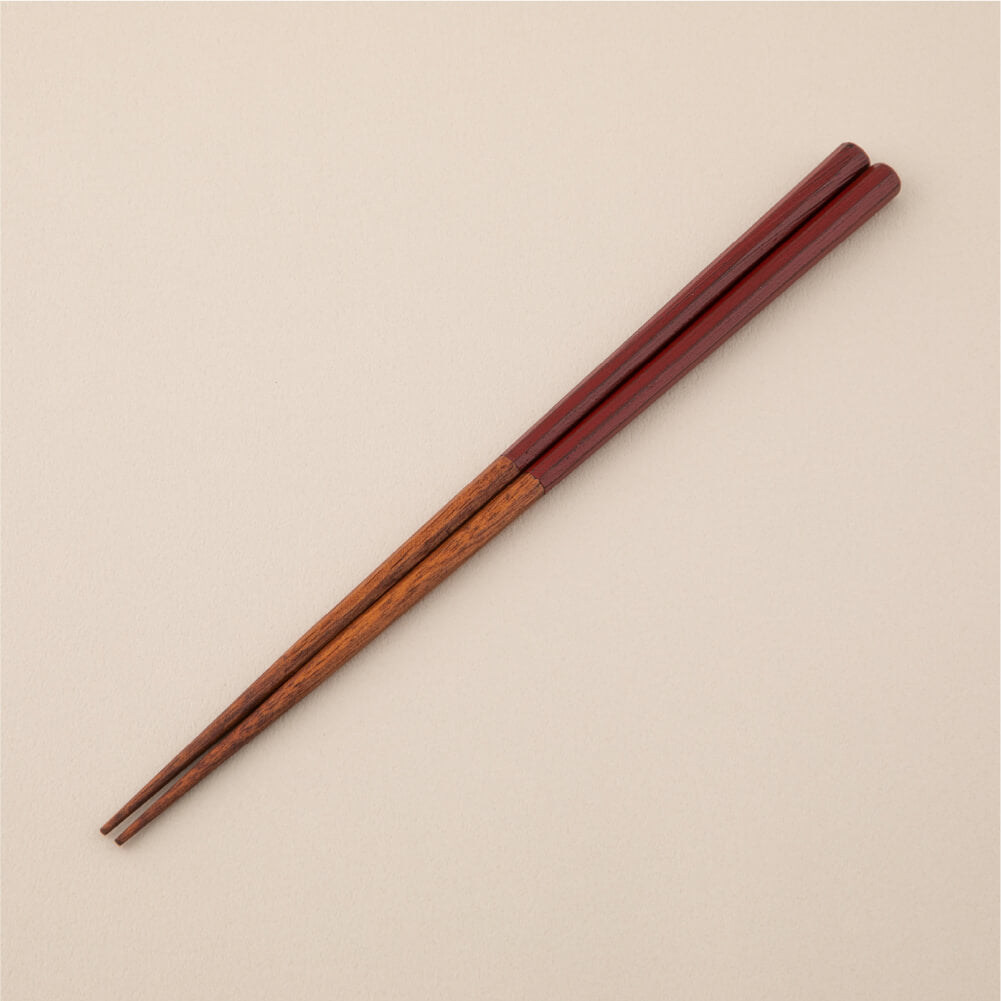 Atsuo Yamagishi Octagonal chopsticks Separately painted Lacquered Handmade Japanese food Tableware Chopsticks Ichiju Ichisai Wiped lacquer Akebono Negoro Black lacquer Vermillion lacquer Fine lacquer Tableware Wooden Fukui Prefecture Luxury Fashionable