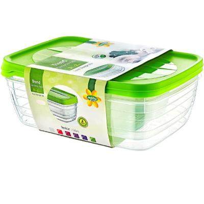 Airtight Fridge Storage Box Solid Construction Plastic Container with Easy Snap Lock for All-Purpose Airtight Food Storage in Various Sizes (1.15l/2l/