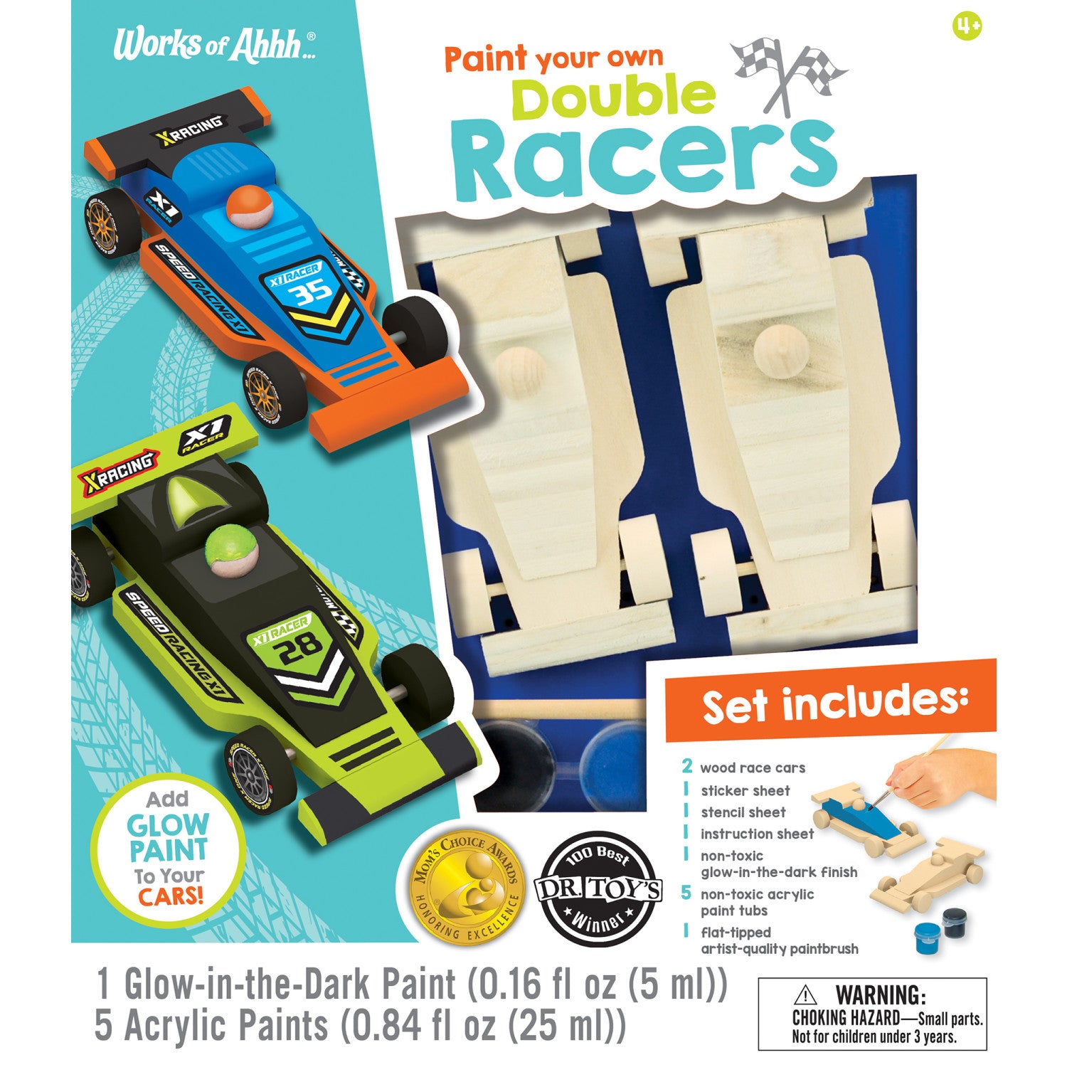 Wood and Paint Kit Race Car w/Easy Assemble Instructions to Build, Paint,  Race, Pinewoood Material