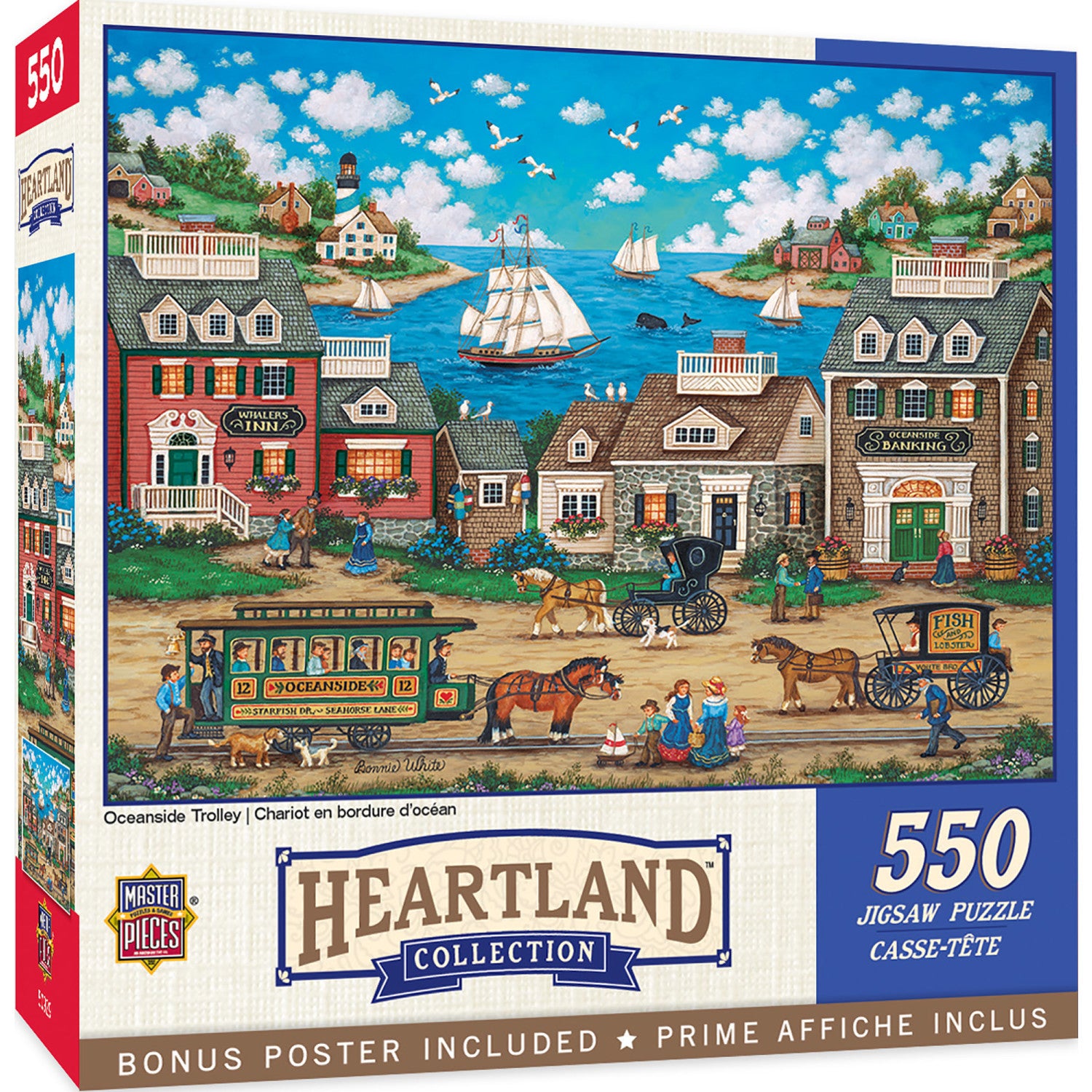 Heartland Collection - Oceanside Trolley - 550 Piece Jigsaw Puzzle by Bonnie White