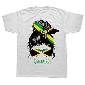 Funny Jamaican Jamaica Girl Flag T Shirts Summer Graphic Cotton Streetwear Short Sleeve Birthday Gifts T-shirt Mens Clothing - Just Me & You Designs