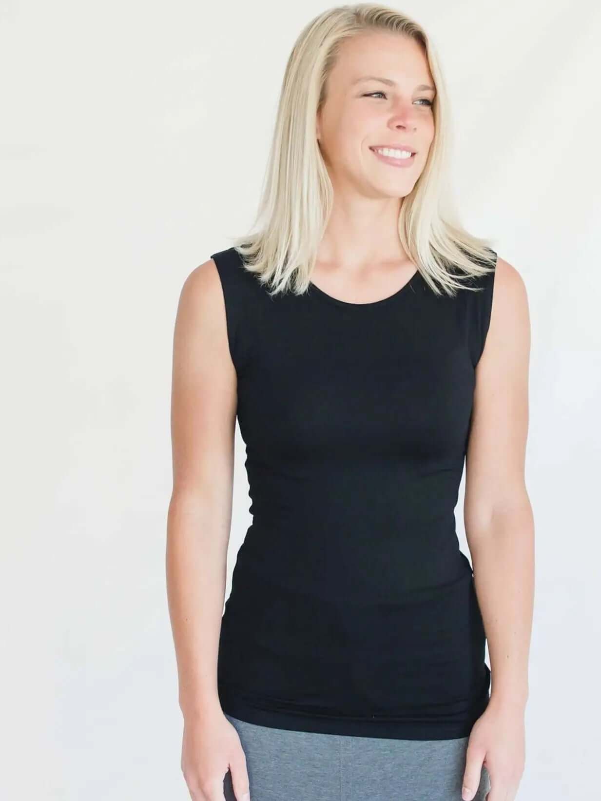 Black Premium Basic Layering Tank Top