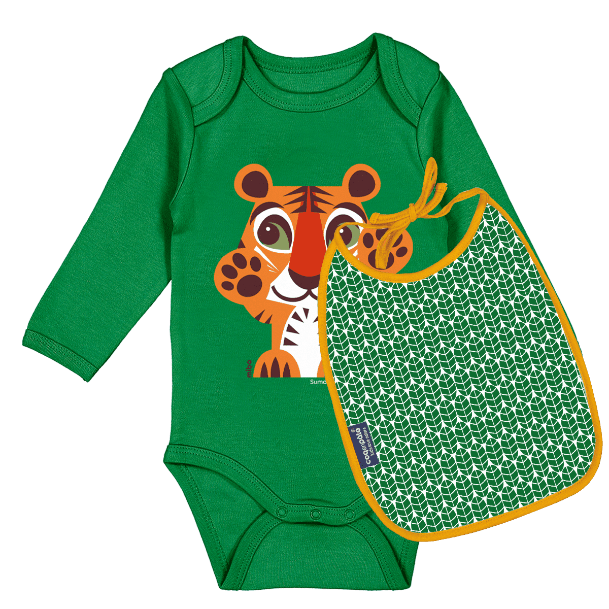 Immagine Set tigre body manica lunga e bavaglino