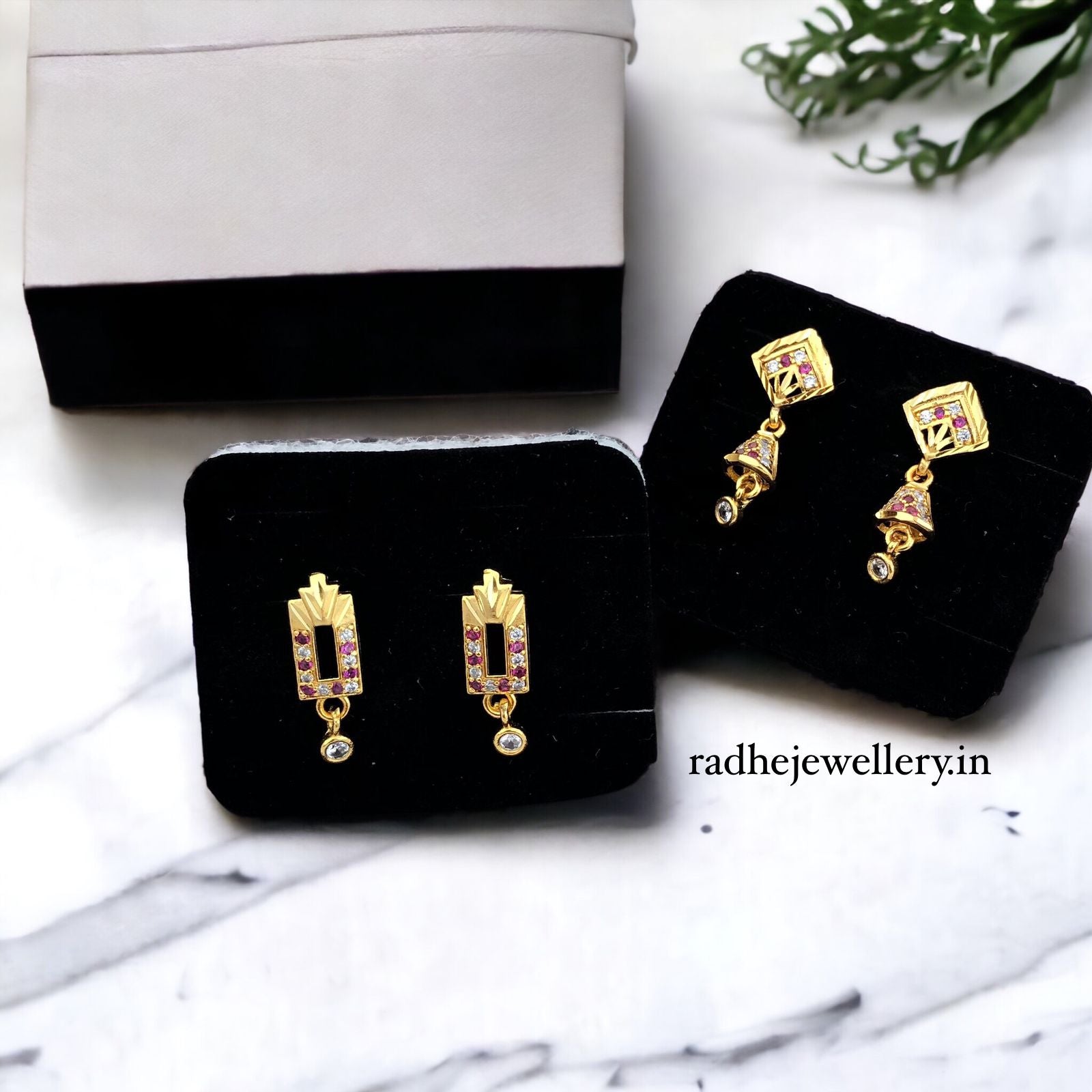 Stud Gold Earrings Designs with Price and Weight || Studs in 1 Gram Weight  - YouTube