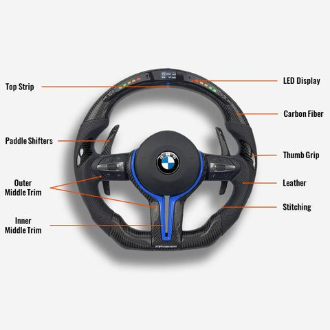 bmw f carbon fiber steering wheel details