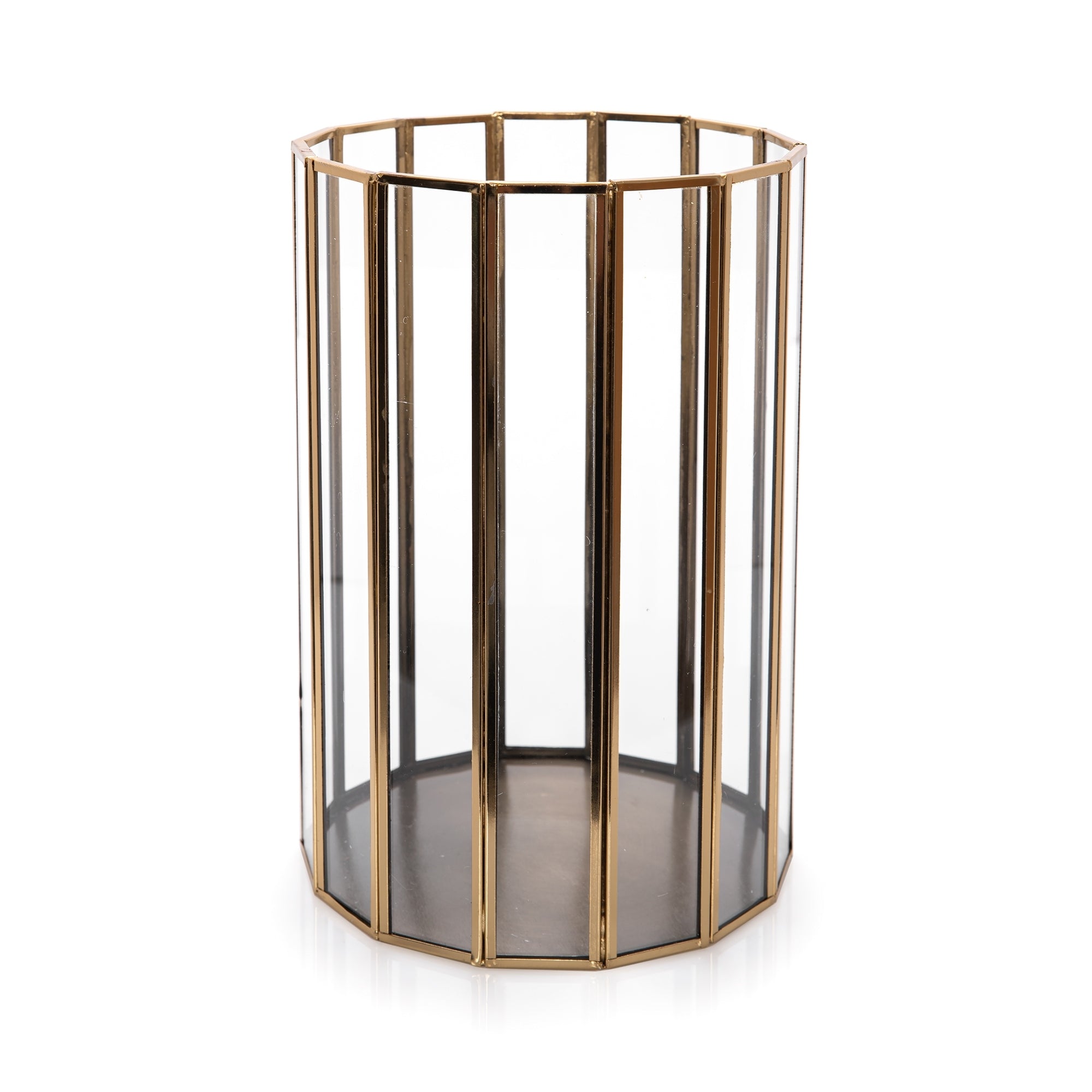 Brass & Glass Candle Holder Gold – Al Rugaib Furniture