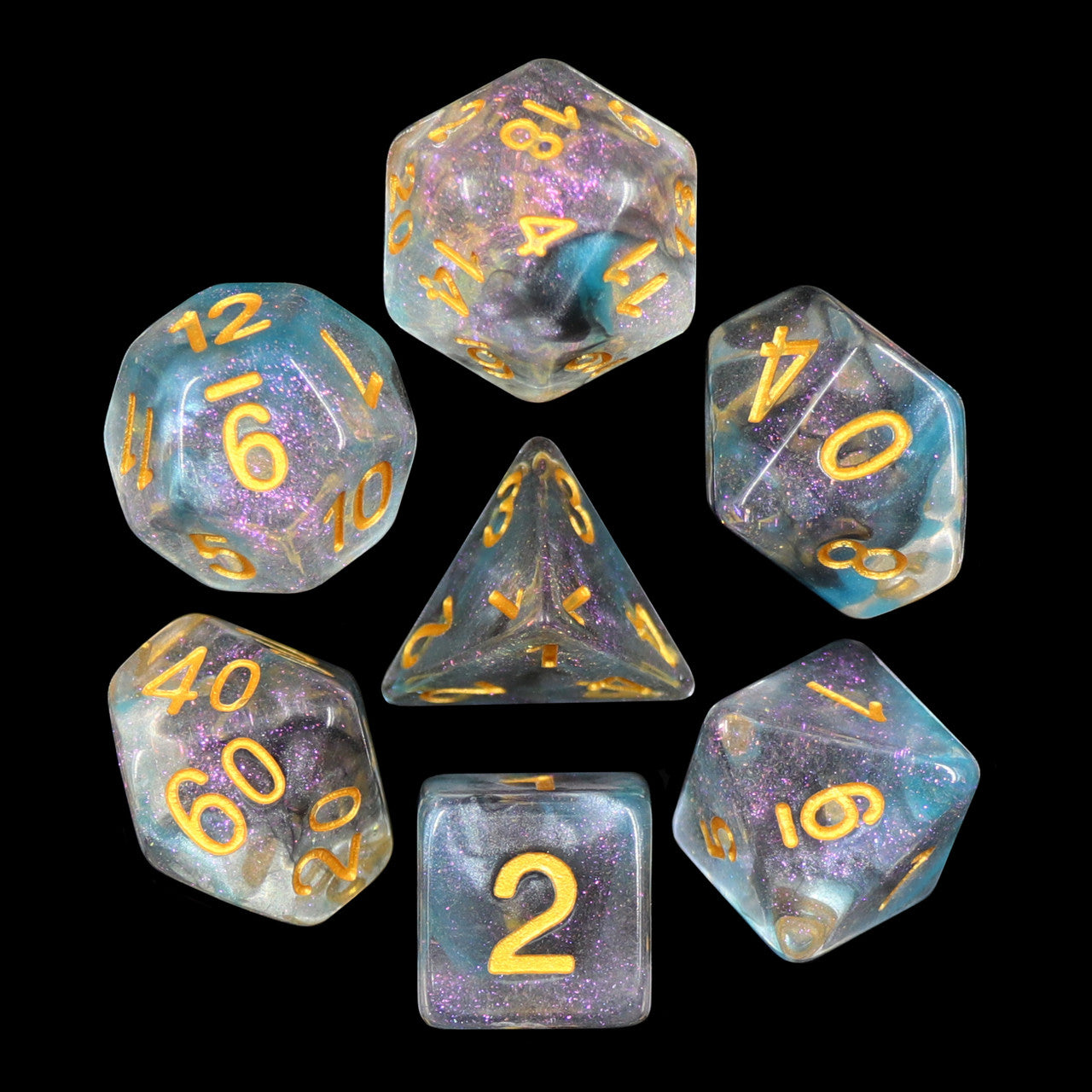 TDSO Metal Iridescent Rainbow D4 Dice