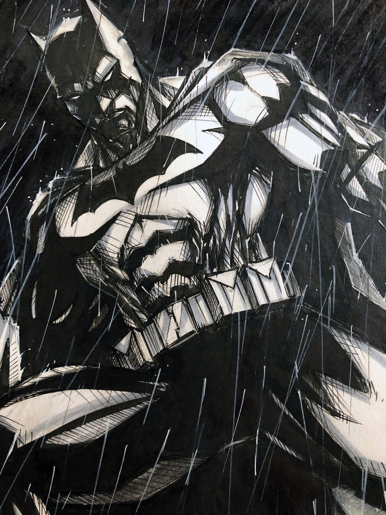 Batman Black & White Original Artwork – Grumpy Pencil