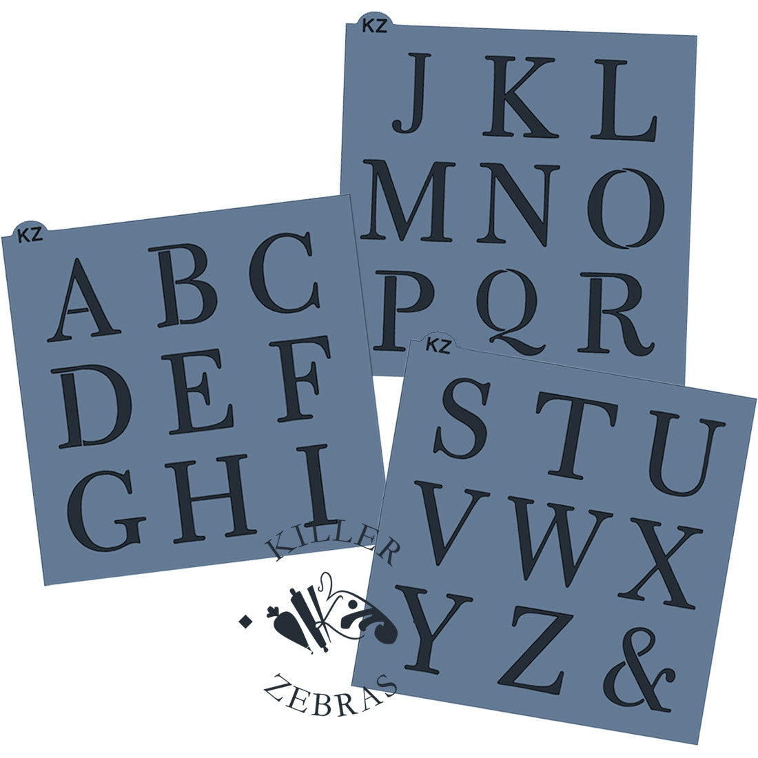 a - z Letters Cookie Stencil Set