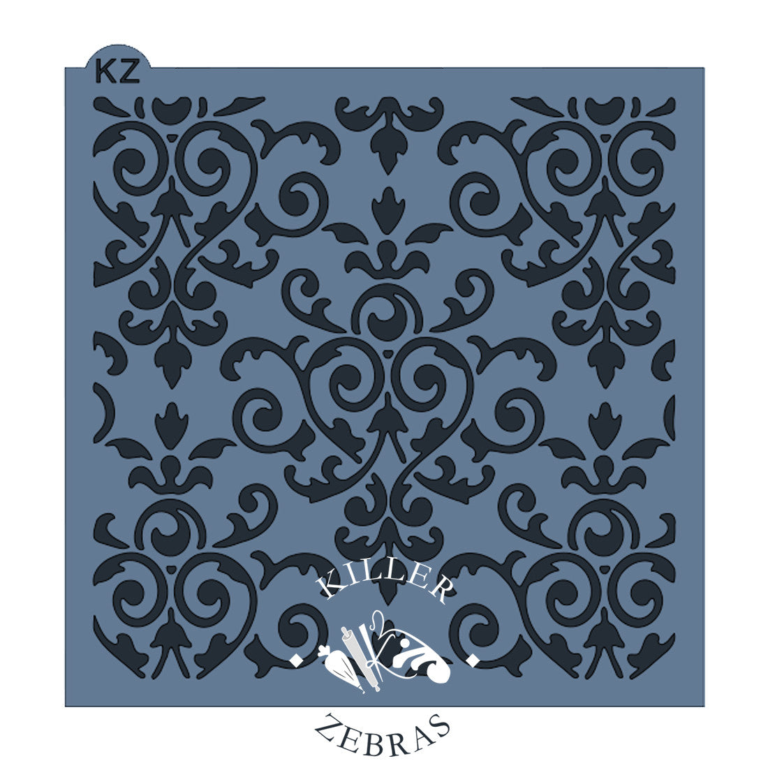 Zembillas decal 0621 - Dark Blue & Gold Flowers