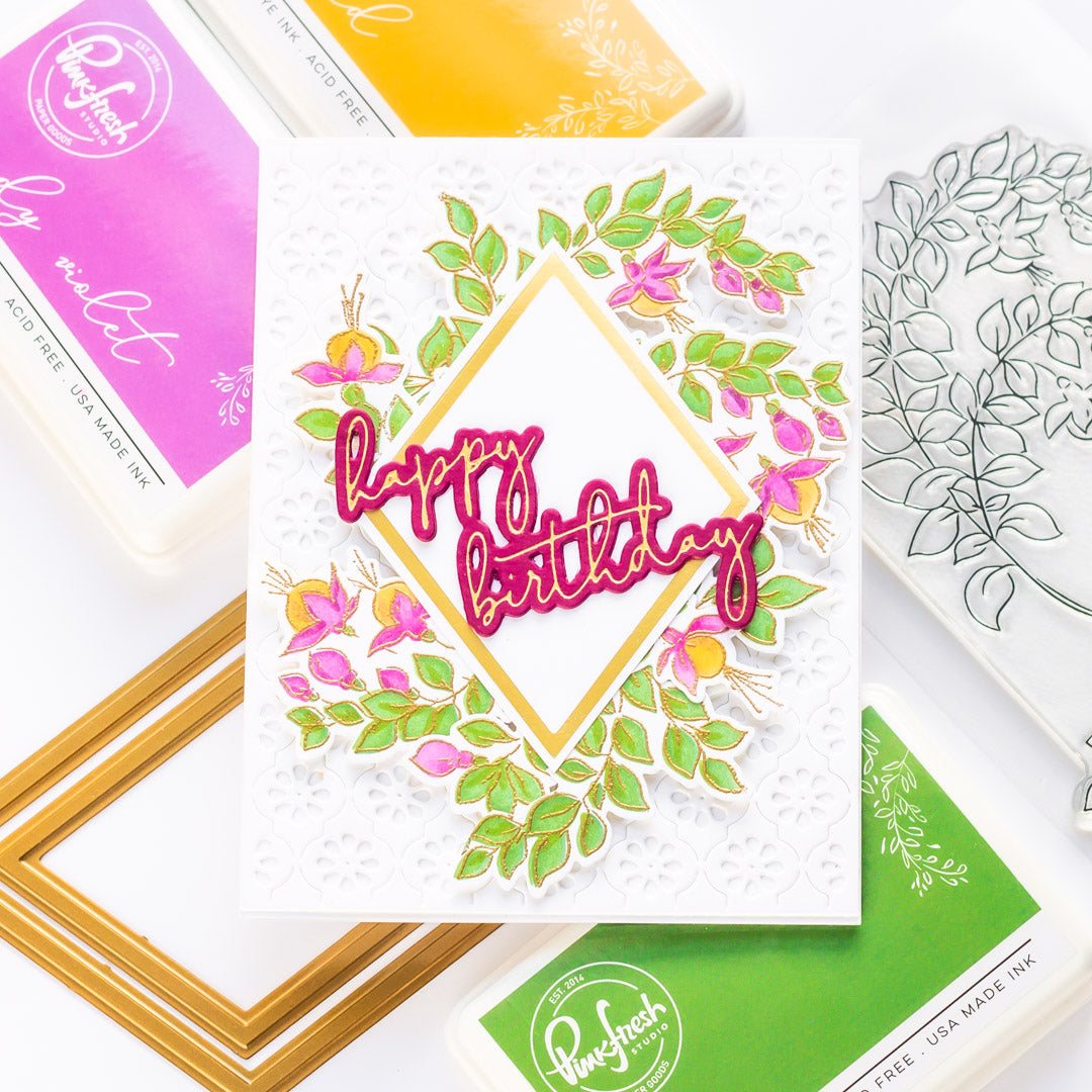 Fuchsias Washi Happy Birthday Card | Angela Simpson