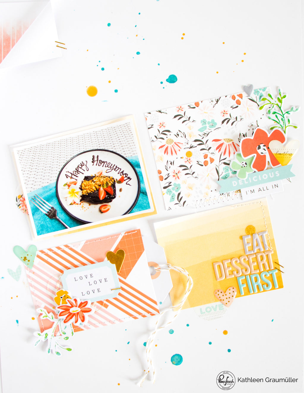 Eat Dessert First by ScatteredConfetti. // #scrapbooking #pinkfreshstudio