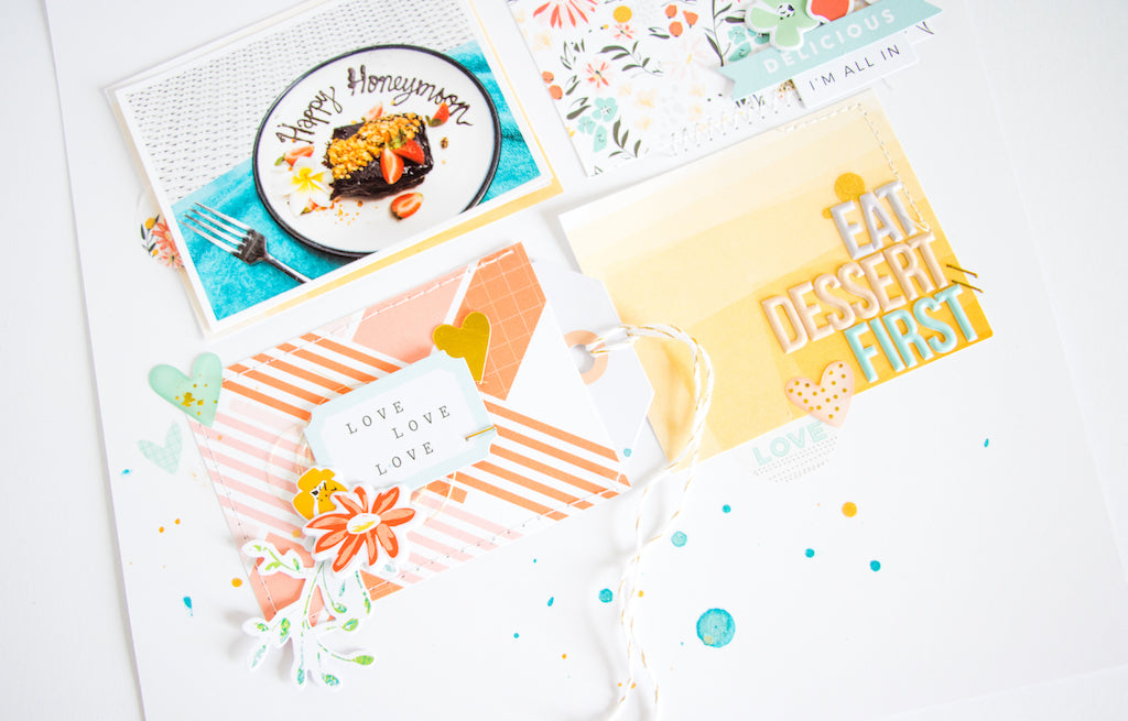 Eat Dessert First by ScatteredConfetti. // #scrapbooking #pinkfreshstudio