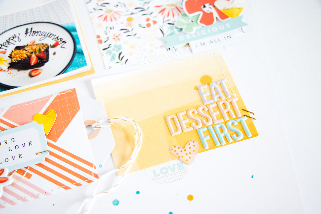 Eat Dessert First by ScatteredConfetti. // #scrapbooking #pinkfreshstudio