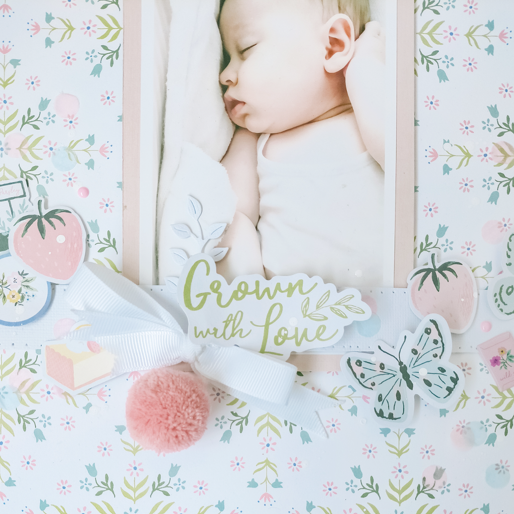 Layout using Happy Blooms by Pink Fresh Studio