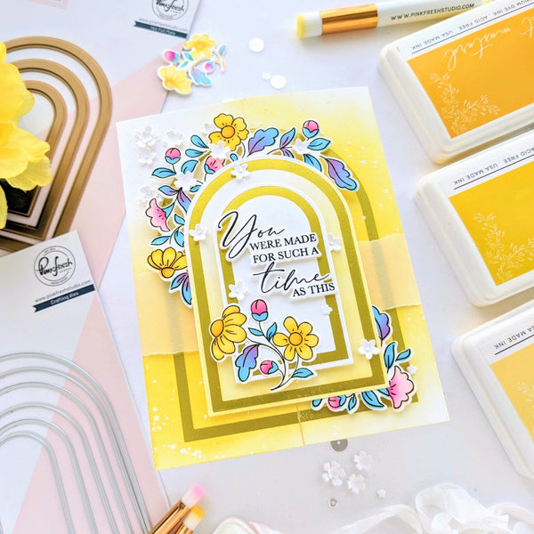 Nested Arches hot foil – Pinkfresh Studio
