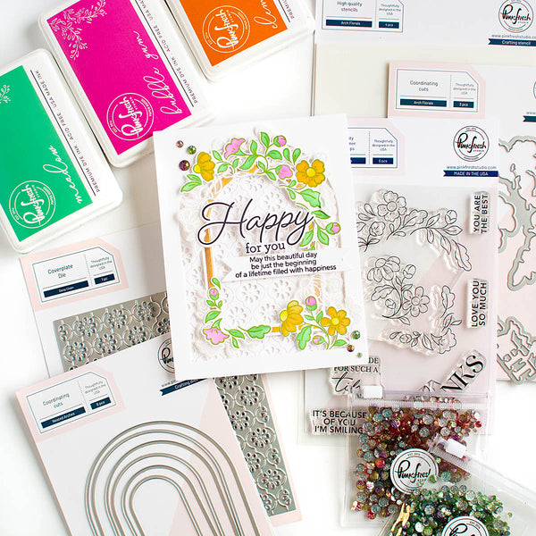 Arch Florals stamp – Pinkfresh Studio