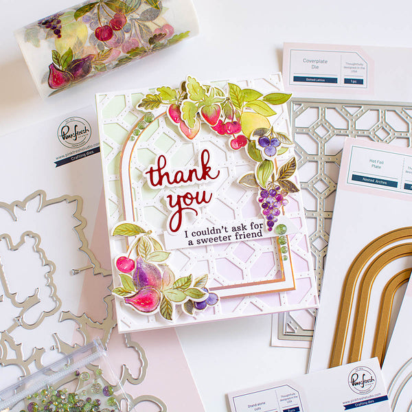 Nested Arches hot foil – Pinkfresh Studio