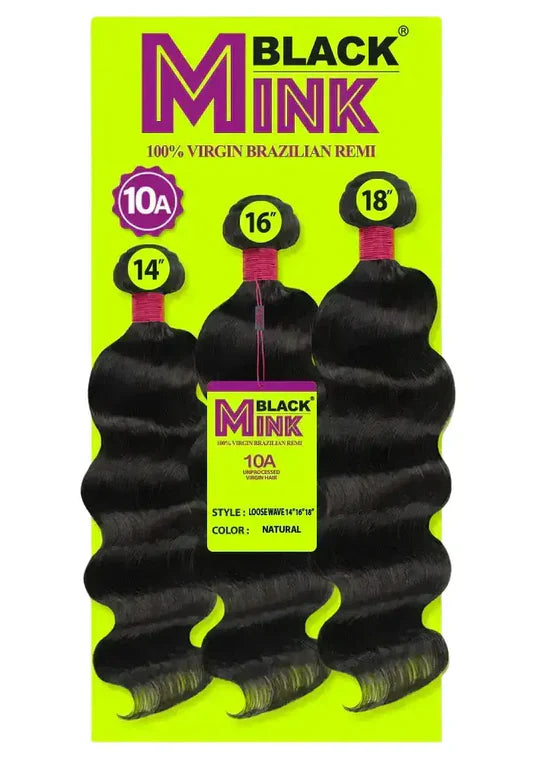 Black Mink-3-piece Loose Wave 10A